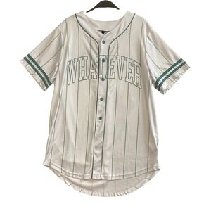 The Simpsons Lisa Simpson Whatever Baseball Jersey White Green Pinstripe Mens M